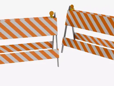 Road Barrier 02 Low-poly 3D model
