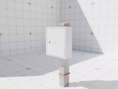 Russian electrical panel in mud Free low-poly 3D model