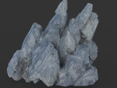 Low poly Gray Spiky Modular Rock 230715 Low-poly 3D model