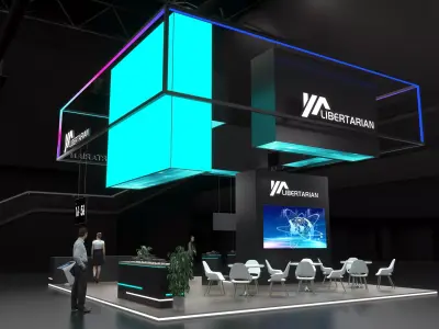 Exhibition Stand Stall Booth Low-poly 3D model