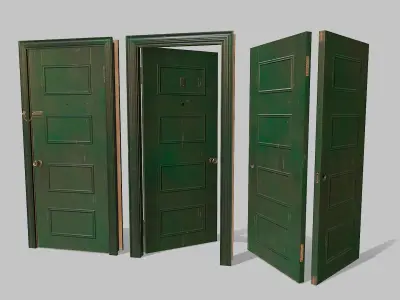 Door green 03 Low-poly 3D model