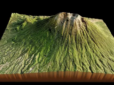 Mount Agung 3d model terrain 3D model