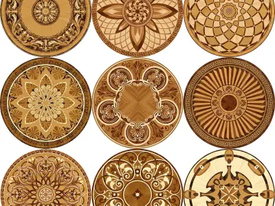 Parquet Da Vinci and Rosettes 3D model