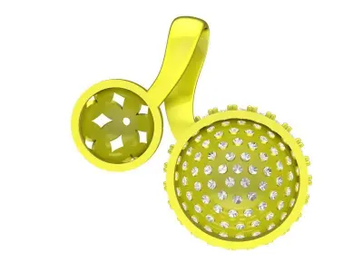 Luxury Double Disc Pave Gold Pendant for Women 7882 3D print model