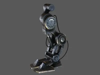 sci fi robot leg Low-poly 3D model