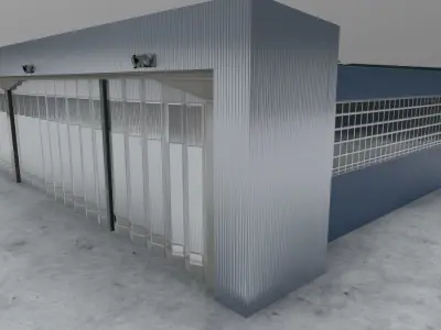 LHBP Hangar 3 Low-poly 3D model