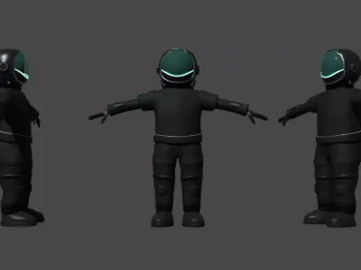 Concept Astronaut Character Low-poly 3D model