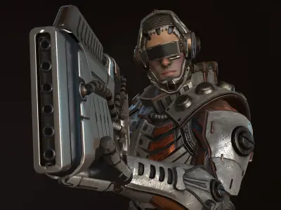 Sci Fi Soldier Low-poly 3D model