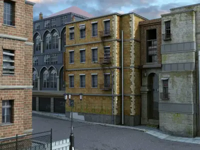 City Street Alley Block 3D model