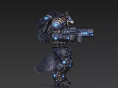 Cyber-Lycan Commando - Sci-Fi Werewolf Soldier 3D model