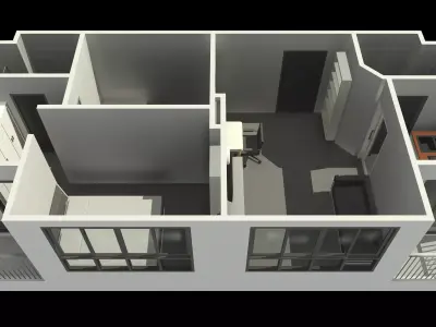 Apartment room by REVIT 25R16 3D model