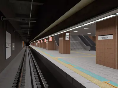 Marmaray Yenikapi Underground Train Station 3D Model Low-poly 3D model