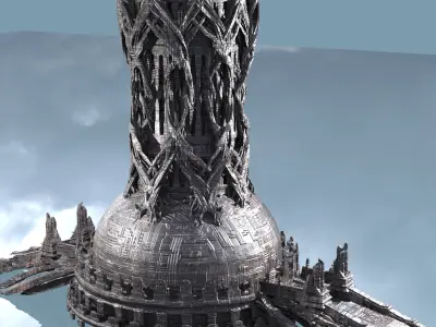 Avalon Great Hive Structure cathedral Kitbash 5 3D model