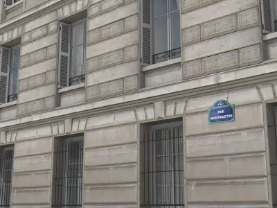 Old Paris Corner House 002 Low-poly 3D model