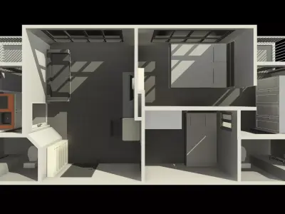 Apartment rooms by REVIT 3D Model Pack
