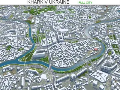 Kharkiv City Ukraine Low-poly 3D model