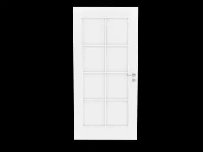 Wooden Door Low-poly 3D model 11
