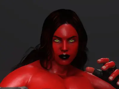Red She-Hulk  Low-poly 3D model