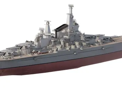 WW2 US NAVY BATTLESHIP ARIZONA 3D model