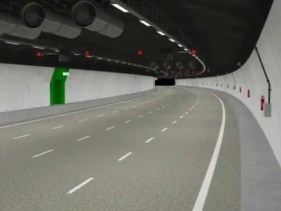 Tileable road tunnel 03 3D model