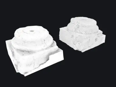 Old Column Base - High and Low poly versions Free low-poly 3D model