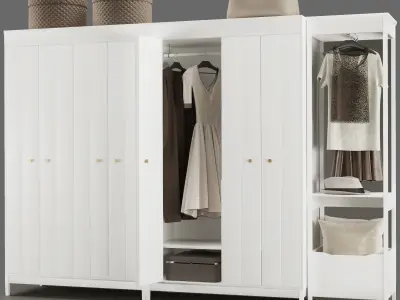 KEA IDANAS Wardrobe combination 3D model