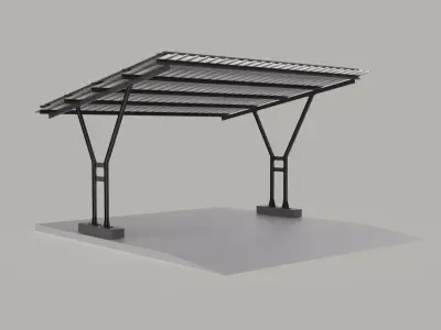 Solar carport canopy 3d model 3D model