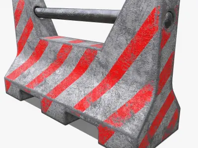 Concrete Barrier PBR Low-poly 3D model