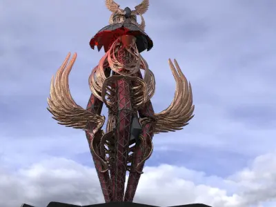 Royal sceptre Winged tower  3D model