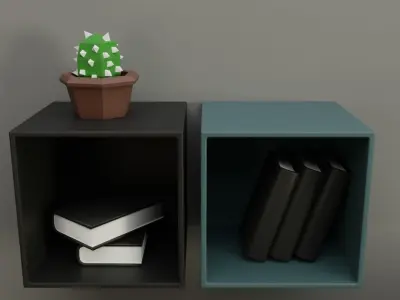 Cartoon Style Living Room Low-poly 3D model