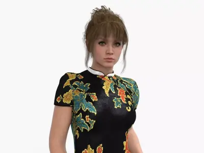 JOI - Ana de Armas Blade Runner 2049 Rigged Animated Low-poly 3D model