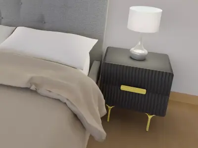 Table Lamp BODHI THOMAS NICKEL and DARK GREY Free 3D model