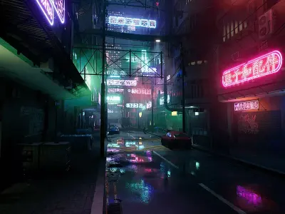 Neon City Complete Pack Low-poly 3D model