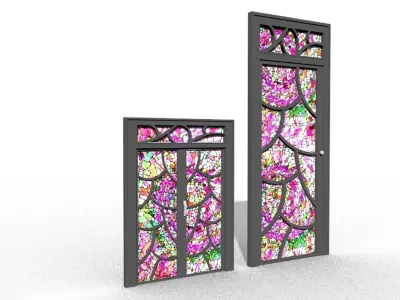 fantasy window and door set 3D model