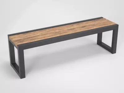 Street Bench 01 Free low-poly 3D model