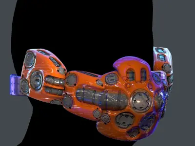 Gas mask helmet 3d model scifi Low-poly Low-poly 3D model