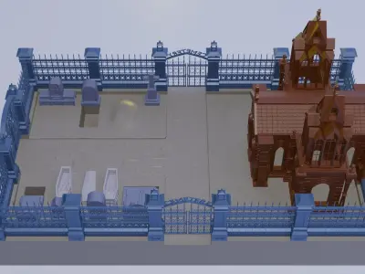 Cemetery and its contents 3D print model