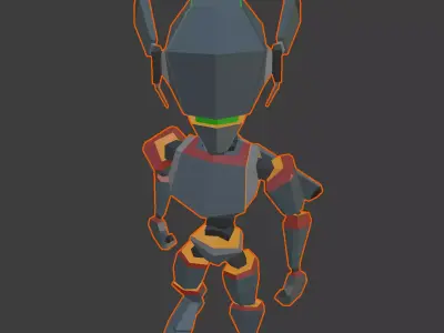 Toon Cyborg Low-poly 3D model
