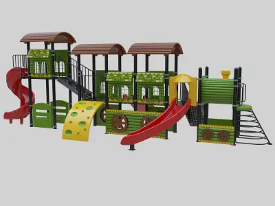  Train Style Playground 4 Low-poly 3D model