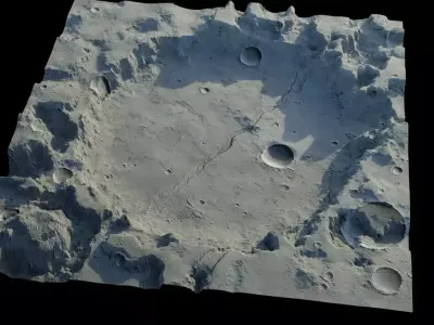 Landscape crater Low-poly 3D model