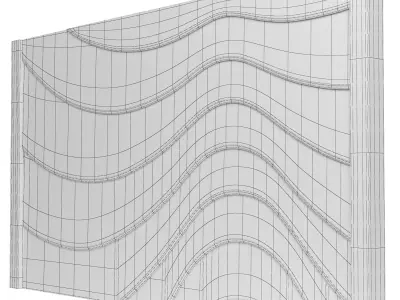 Decorativ panel wave 7 3D model 3D model