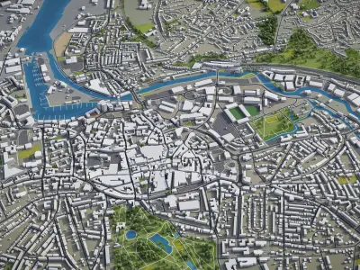 Ipswich Low-poly 3D model