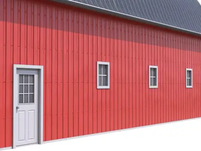 Red Farm Barn 24 PBR Low-poly 3D model