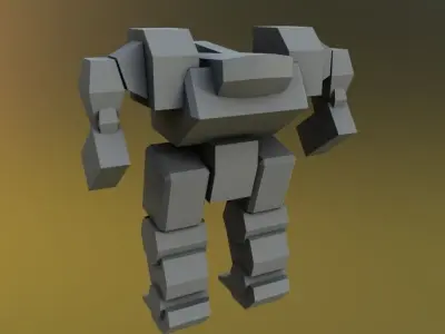 Humanoid Mech Low-poly 3D model