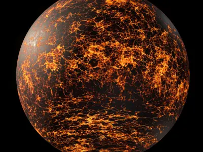 Lava Planet 01 - 8k PBR Low-poly 3D model