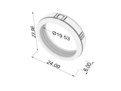 Sleek Channel Set Solitaire Ring JDBCo 3D print model