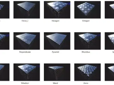 15 embossed pbr materials for metal surfaces set 2 Texture