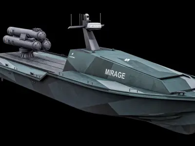  Mirage Saronic - Unmanned Robotic Autonomous Surface Vessel With Camo PBR 