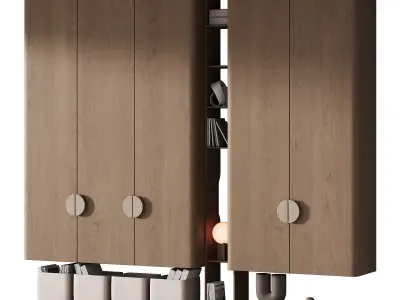 440 furniture for children 04 cupboard with toys decor 3 colors 3D model