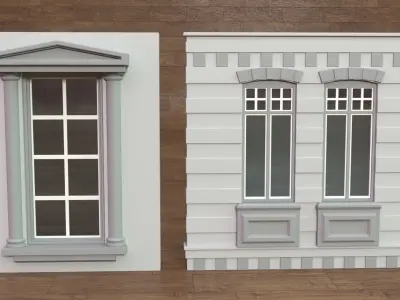 Building Facade Collection 4 - 34 pieces 3D model